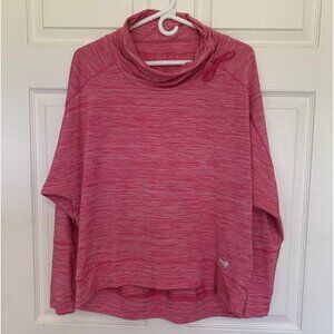 Avia Size Medium Pink Textured Pullover Top Long Sleeve Sweatshirt